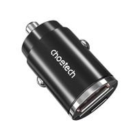 Choetech
Автомобільний зарядний пристрій, USB-A/USB-C, 30Вт, QC3.0/PD, чорний