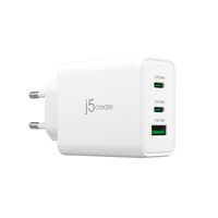 J5create
Мережевий зарядний пристрій, GaN, 1 USB-A / 2 USB-C, 65Вт, QC3.0/PD/PPS