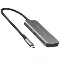 J5create
Мультиадаптер USB-C 5-в-1 (хаб/HDMI/PD/LAN), сірий