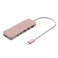 J5create
Мультиадаптер USB-C 6-в-1 (хаб/HDMI/картридер/аудіо), червоний